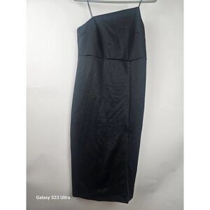 LYNER szL, women's asymmetrical black spaghetti dress